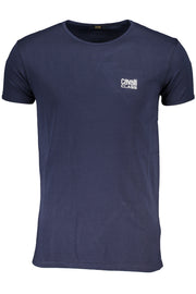 Cavalli Class Men'S Short Sleeved T-Shirt Blue-T-Shirt-CAVALLI CLASS-BLUE-S-Urbanheer