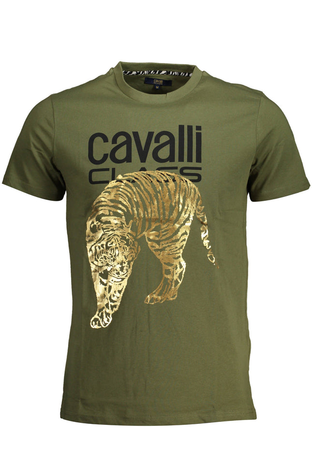 Cavalli Class T-Shirt Short Sleeve Man Green-T-Shirt-CAVALLI CLASS-Urbanheer
