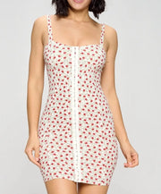 FLORAL PRINT Dress.-Chocolate USA-S-Urbanheer