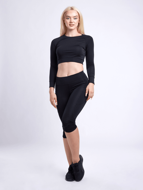 Mid-Rise Capri Fitness Leggings with Side Pockets-JupiterGear-Rose Dust-Small / Medium-Urbanheer