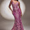 Fitted Glitter Mermaid Flattering Shimmer Dress V-neck V-back Bodice Elongated Hem Prom & Bridesmaid Gown CDCC2168-0