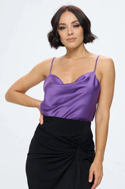 Solid Silky Satin Tank Top-Renee C.-S-Urbanheer