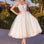Tea Length Layered Tulle Sheer Structured Corset Sweetheart Bodice Bride & Wedding Dress CDCD0187W-0