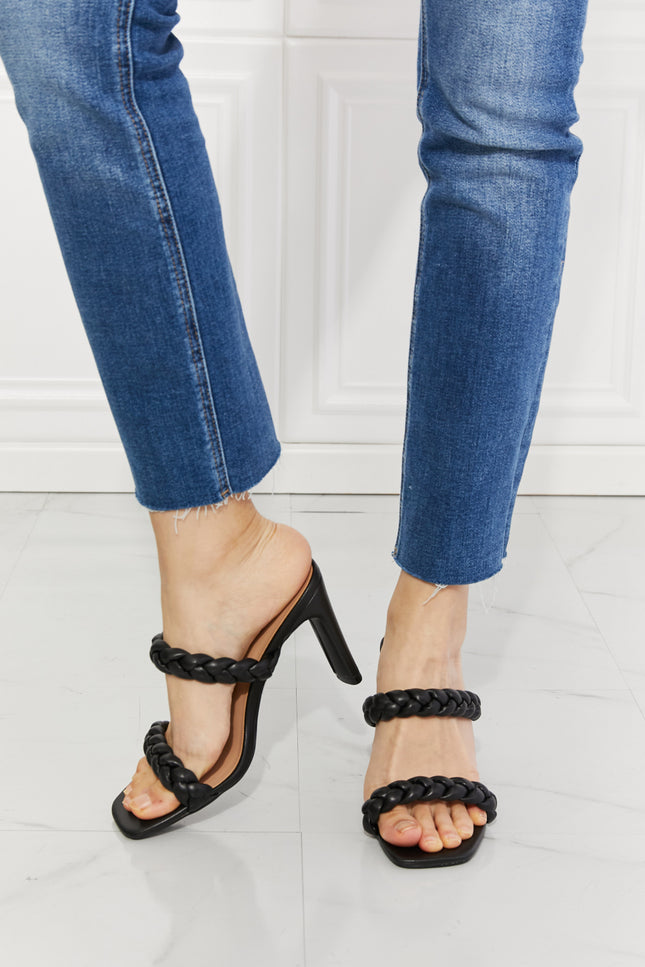 MMShoes In Love Double Braided Block Heel Sandal in Black-Shoes - Women-UHX-Black-6-Urbanheer