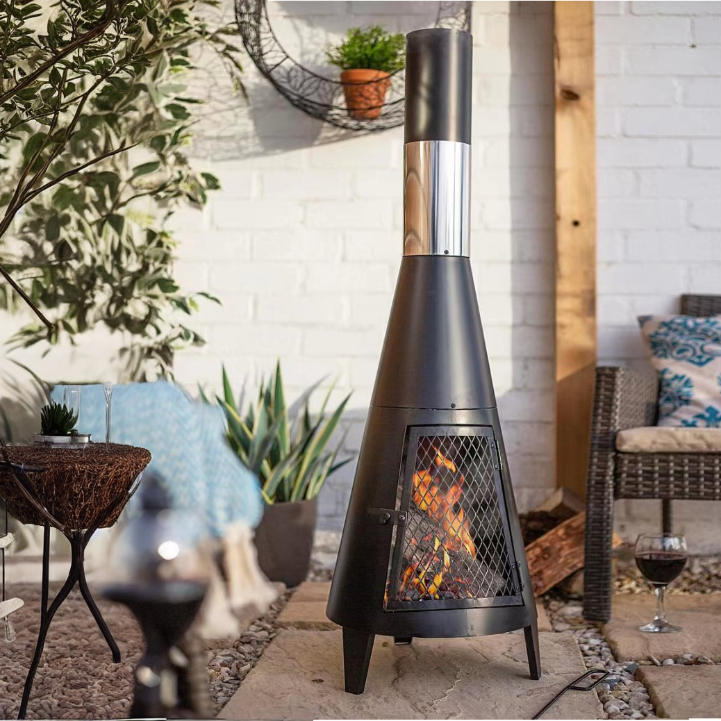 Outdoor Chiminea Fireplace Iron Fire Pit-lampdepot-Urbanheer