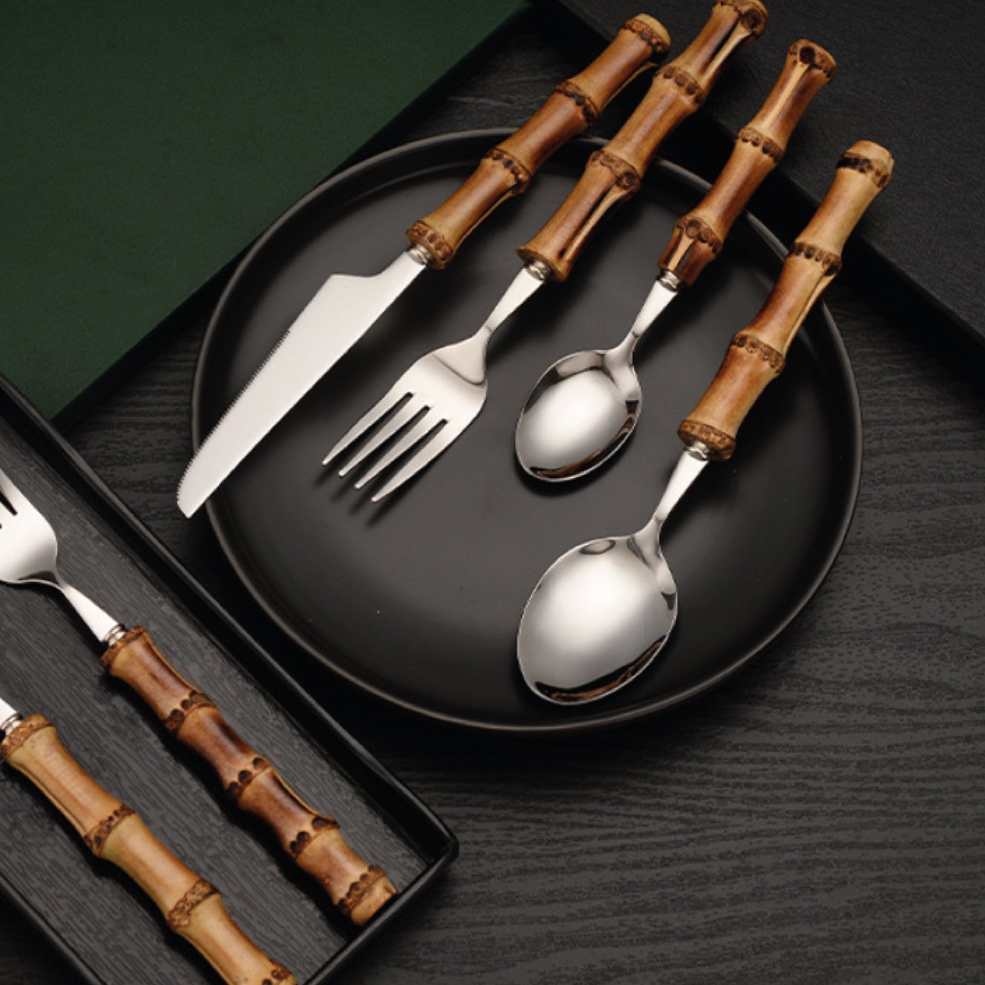 Bamboo Flatware Place Set Of 4-ClaudiaG Home-Urbanheer