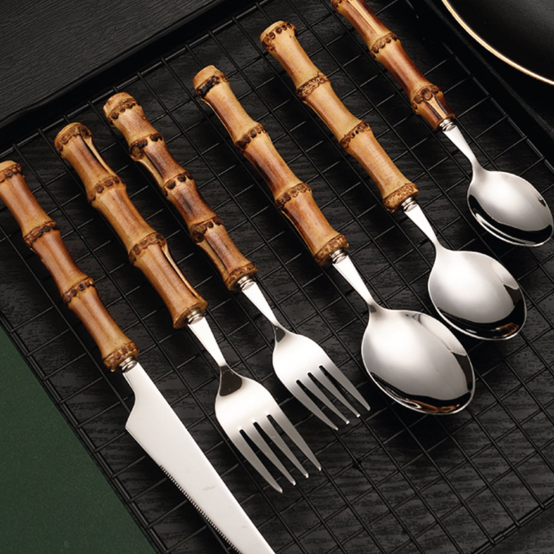 Bamboo Flatware Place Set Of 4-ClaudiaG Home-Urbanheer