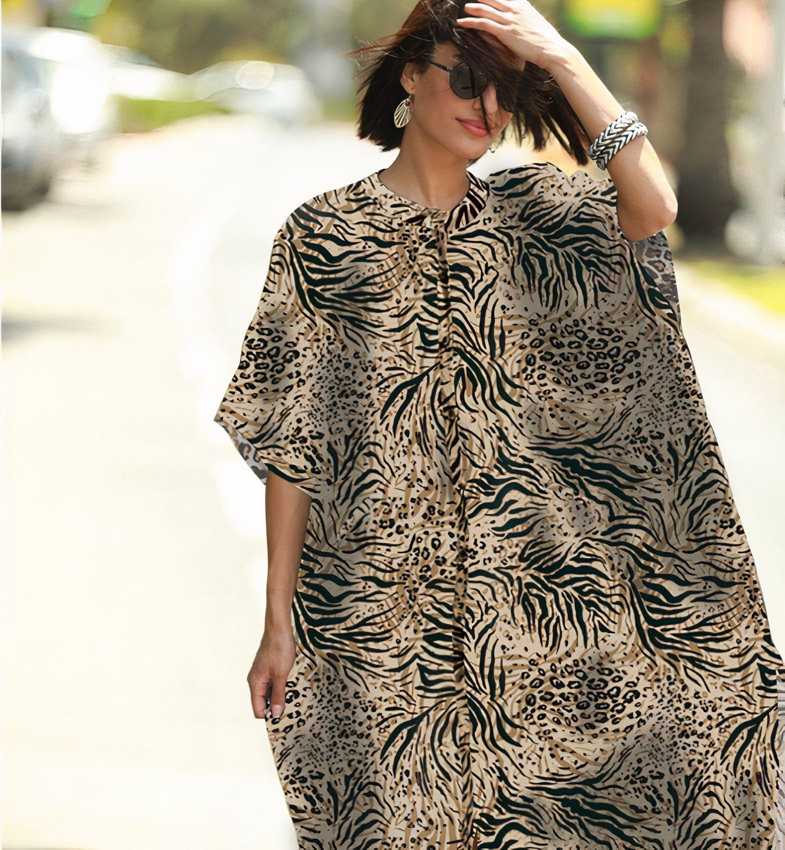 Wide Dress -Animal Print-ClaudiaG-One Size-Urbanheer