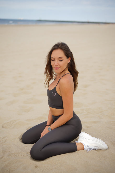 Cross-back sports bra - Dolphin grey-SAVE THE WAVE ®-S-Urbanheer