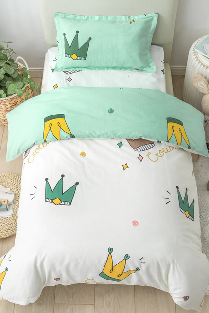 Crown Bedding Set 3-Piece Organic Cotton Fits Crib And Toddler-Baby Bedding Design-Urbanheer