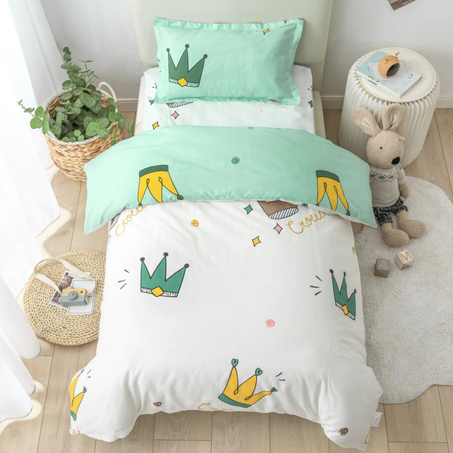 Crown Bedding Set 3-Piece Organic Cotton Fits Crib And Toddler-Baby Bedding Design-Urbanheer