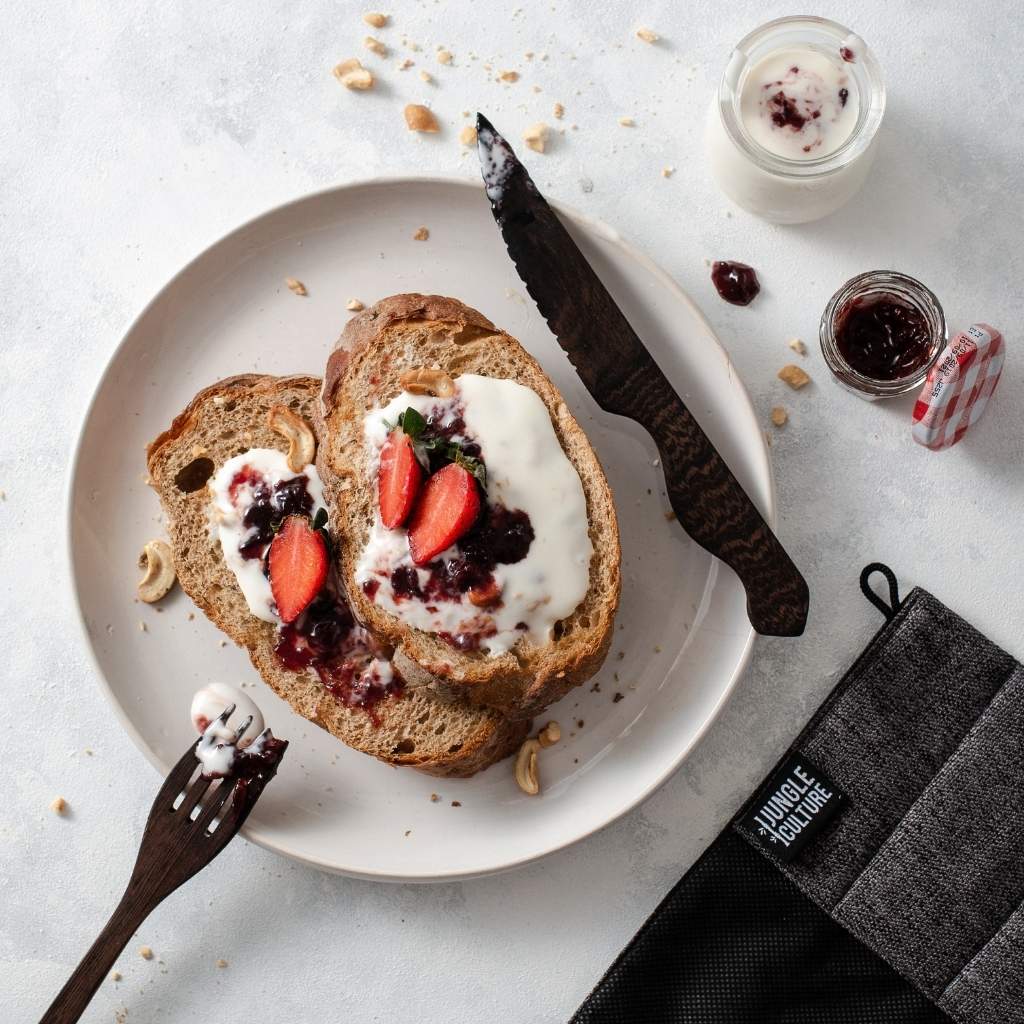 Dark Wood Cutlery Set (Dark Grey Bag)-Jungle Culture-Wheat-Urbanheer