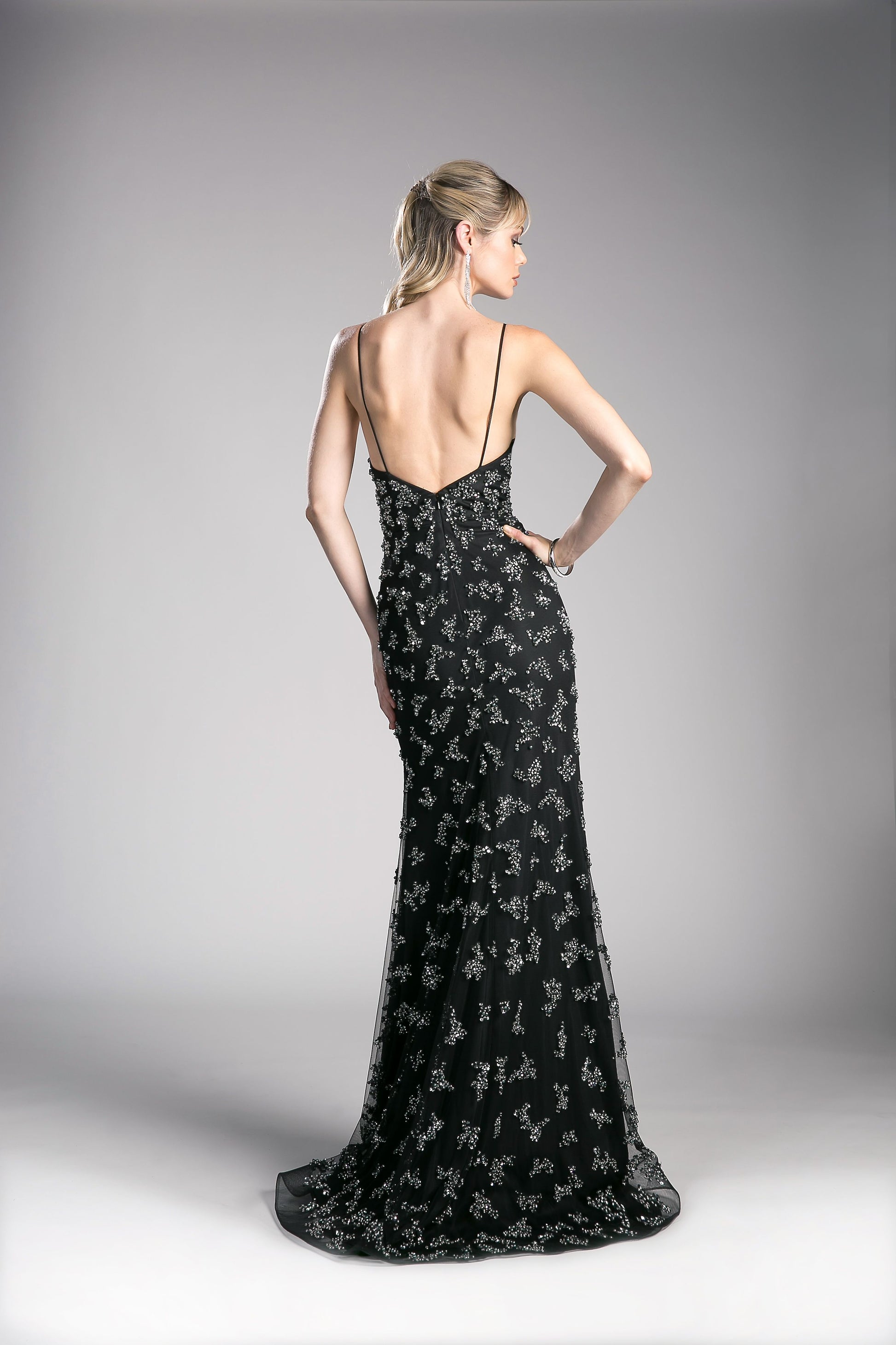 Beaded Novelty Sheath Gown-Nightgown-Tux-USA-10-Black-Urbanheer