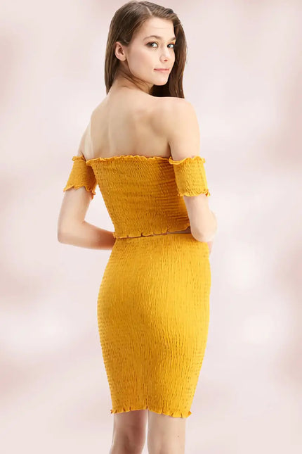 Top And Skirt Set For Women - Mustard-MILEY + MOLLY-Urbanheer