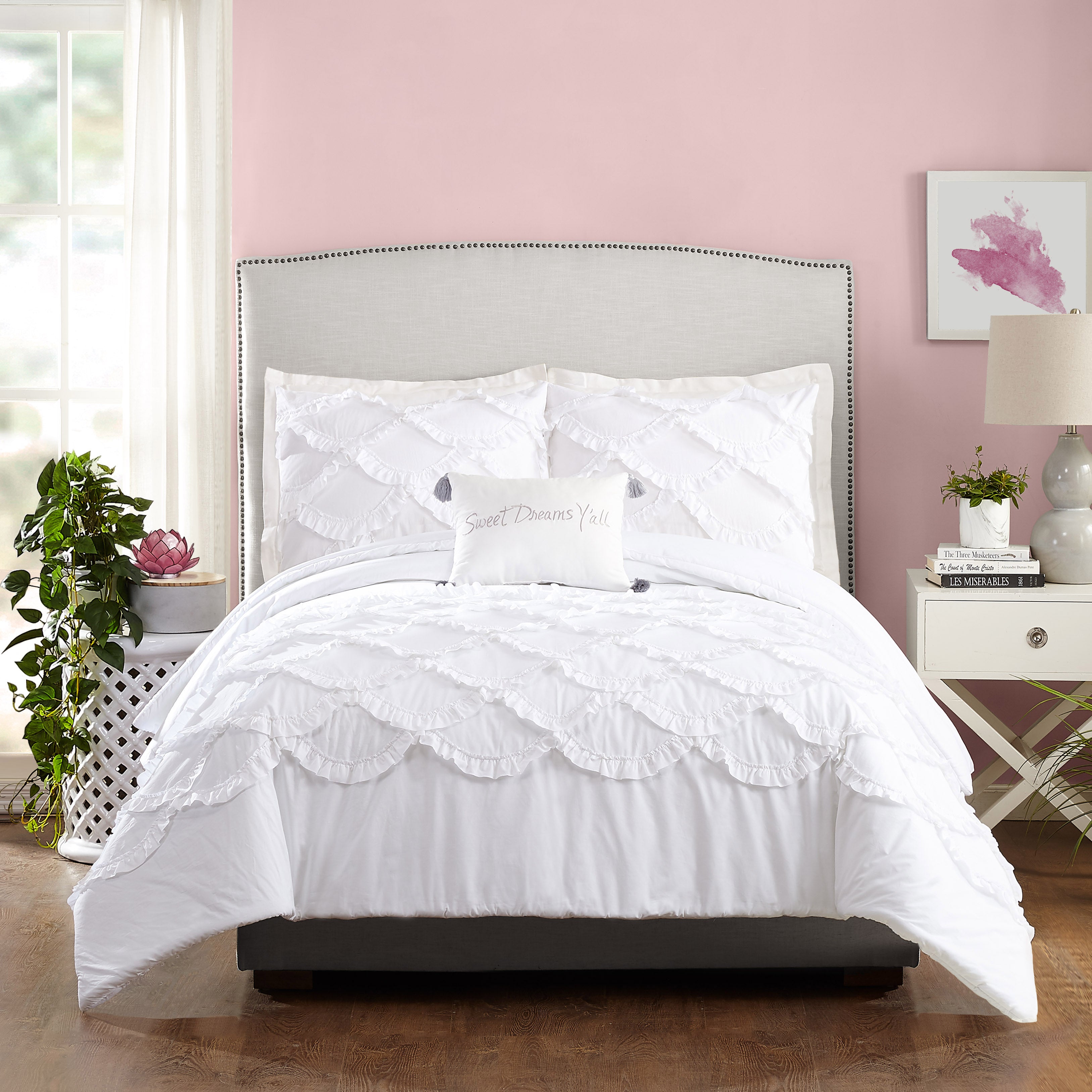 Ruffled Scallop Comforter Set by Jessica Simpson.-peking handicraft-Twin-Urbanheer