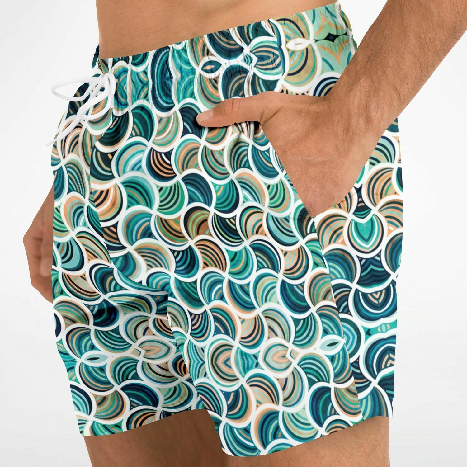 Mosaic 5.5" Men Swim Shorts-Subliminator-XS-Urbanheer