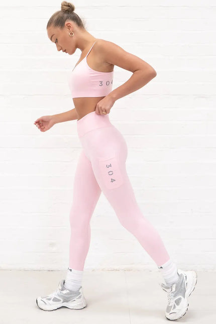 Ribbed Active Athletic Legging Pink