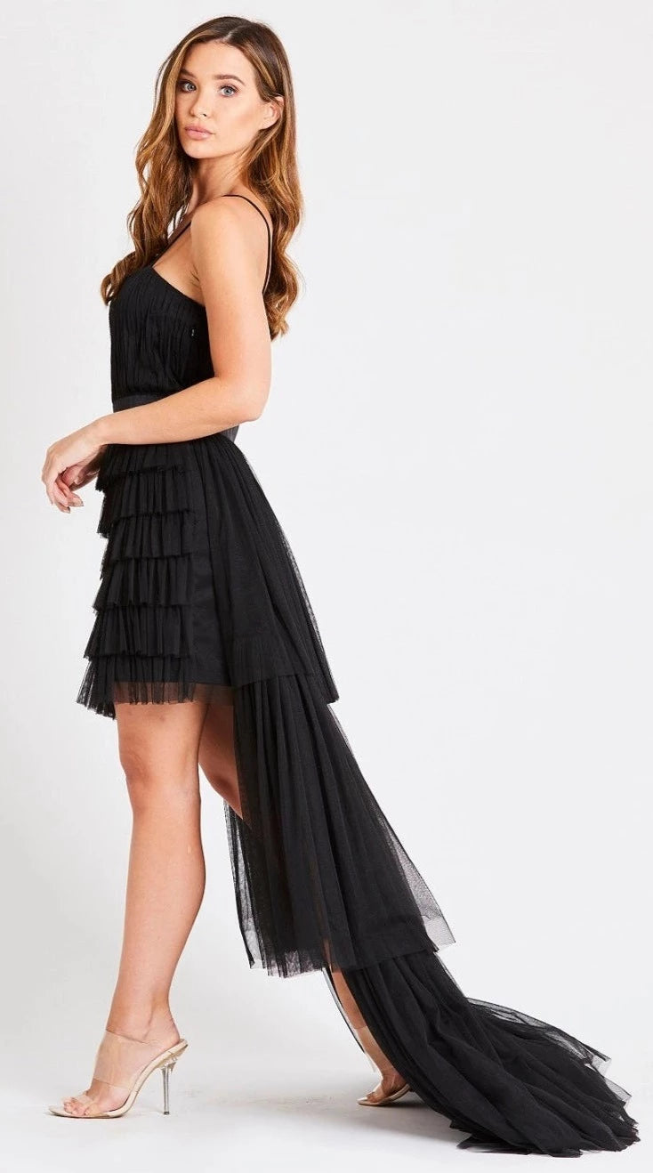 Soph Tulle High Low Maxi Dress.-lace and beads-UK 10-Urbanheer