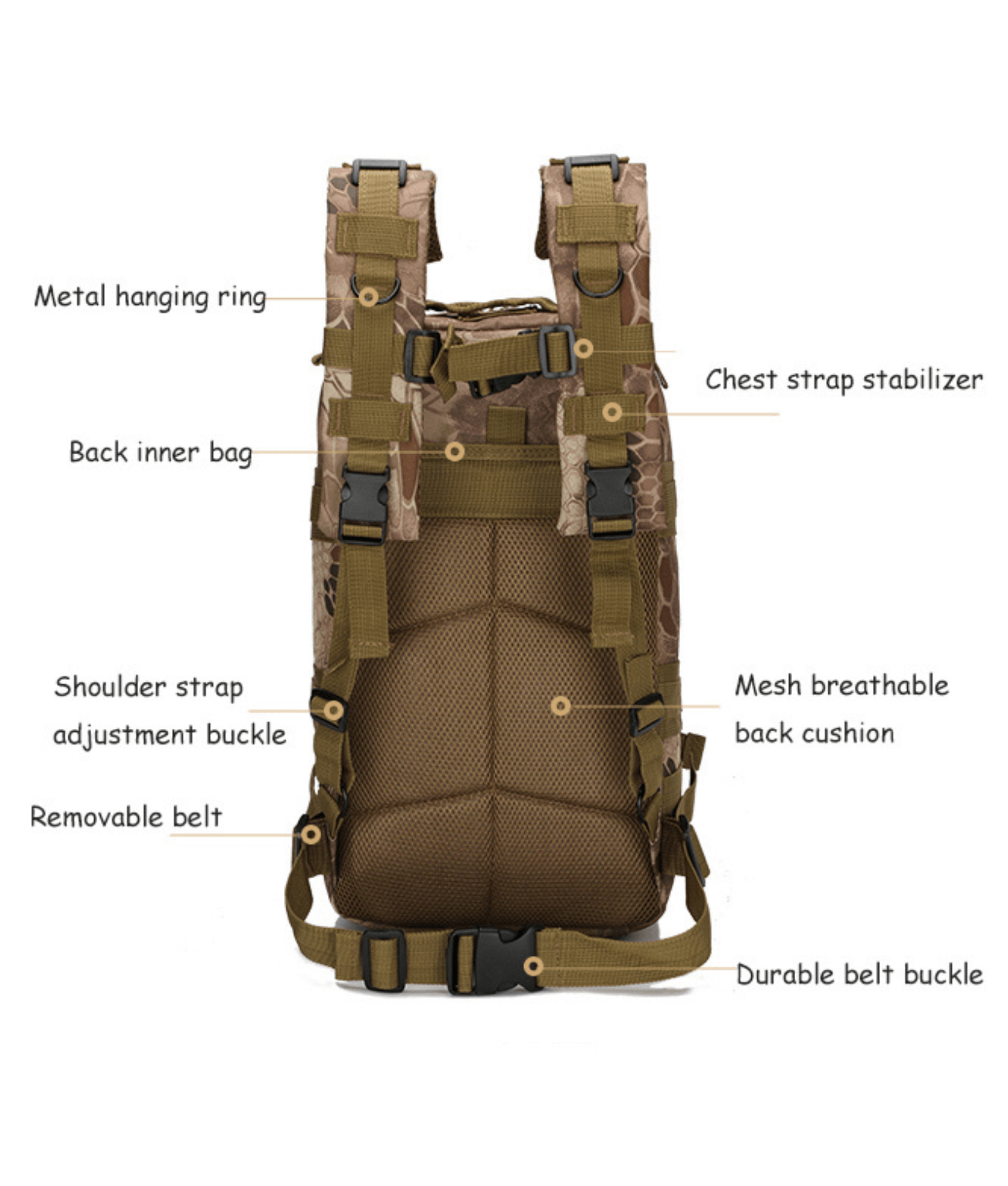 Tactical Military 25L Molle Backpack-JupiterGear-Black-Urbanheer