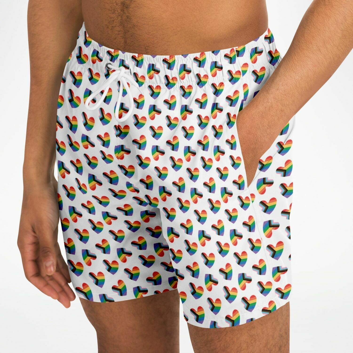 Love Pride 5.5" Men Swim Shorts-Subliminator-XS-Urbanheer
