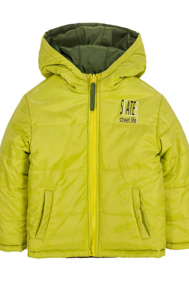Ubs2 Khaki And Light Green Reversible Boy'S Jacket.-UBS2-2-Urbanheer