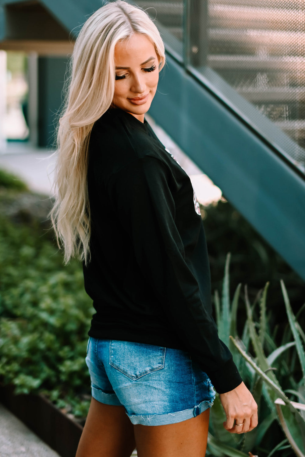 Halloween Animal Print Pumpkin Graphic Black Sweatshirt-UHXC-Black-(US 4-6)S-Urbanheer