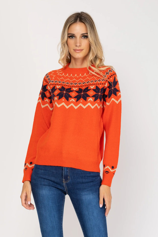 Knitted Jumper With Geometric Print.-Tantra-S-Urbanheer