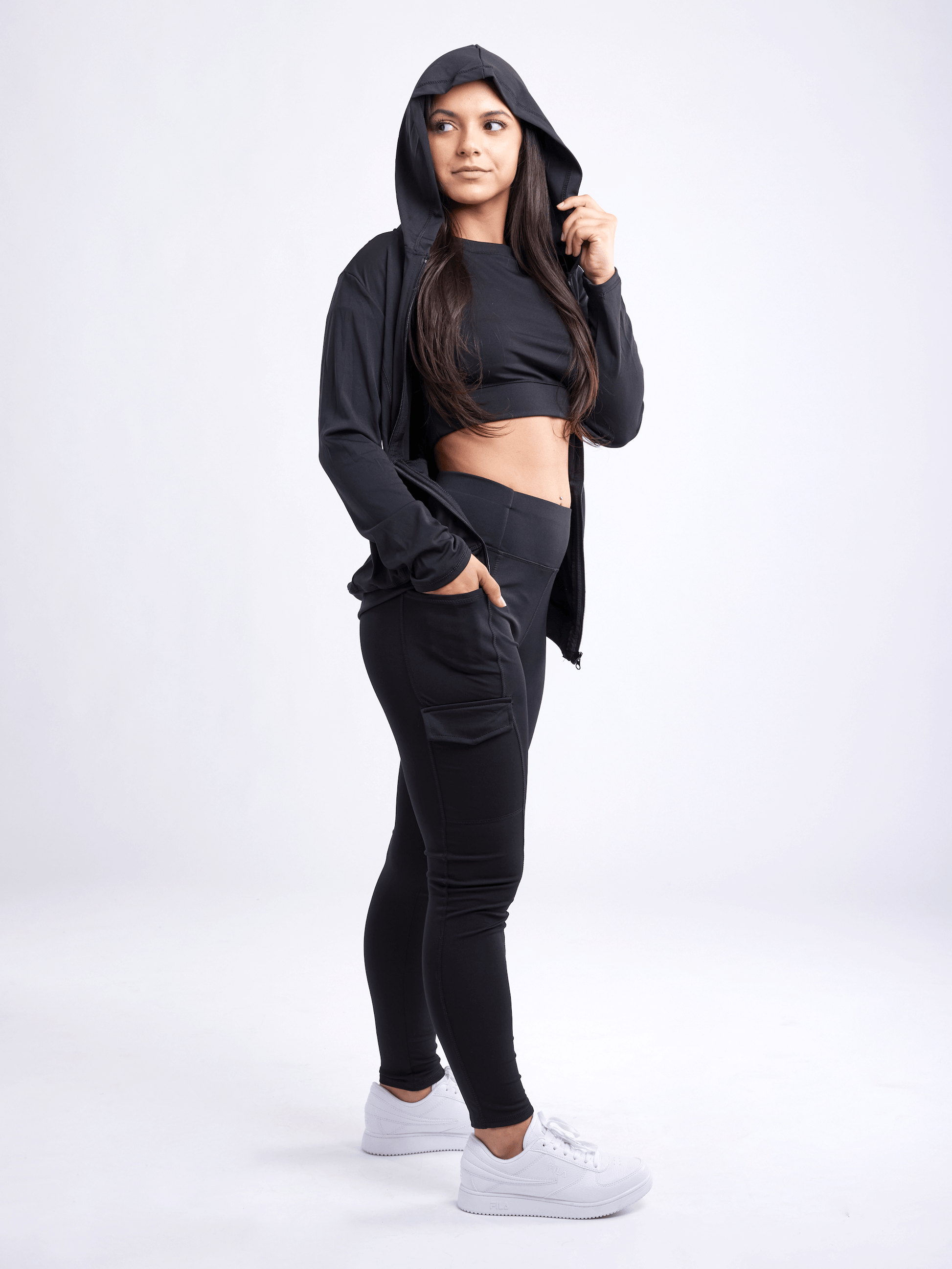 High-Waisted Leggings with Side Cargo Pockets-JupiterGear-French Camo-Small / Medium-Urbanheer