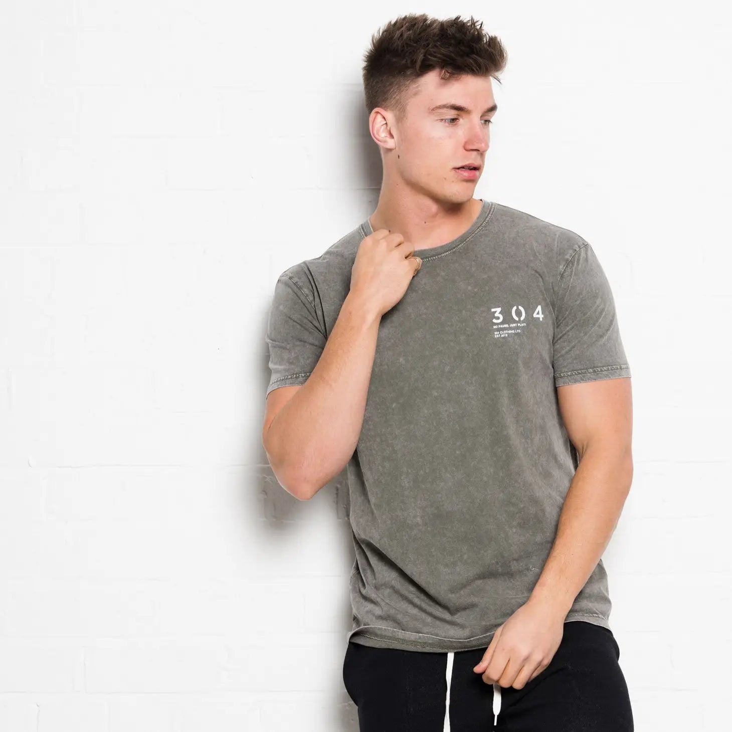 Stone Wash T-Shirt Moss-304 Clothing-S-Urbanheer