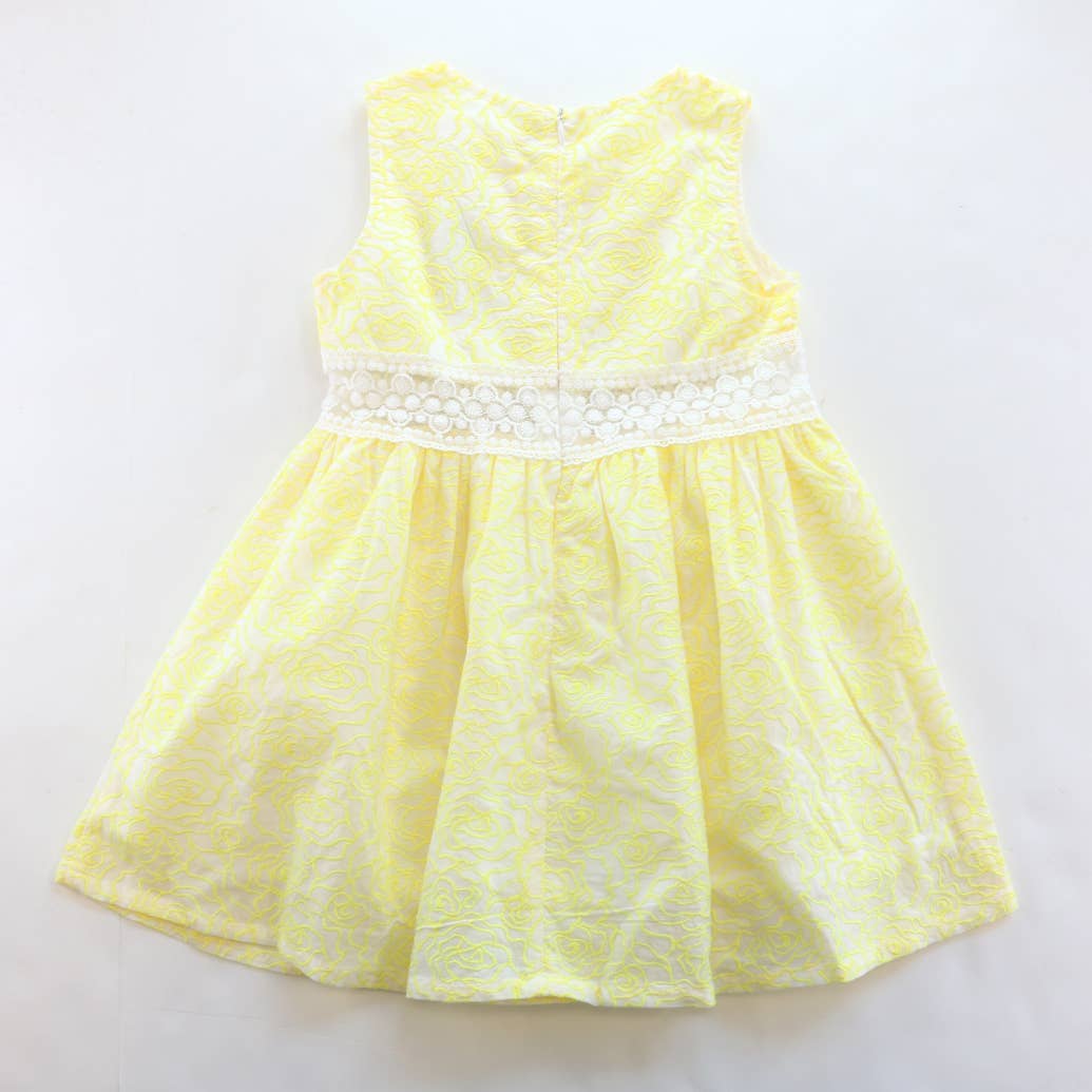 81433  YELLOW  Rose Embroidery Dress