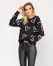 Knitted Sweater With Hearts.-Tantra-S-Urbanheer