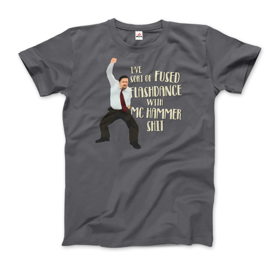 David Brent Classic Dance, From The Office Uk T-Shirt-Art-O-Rama Shop-Men (Unisex)-Charcoal-S-Urbanheer