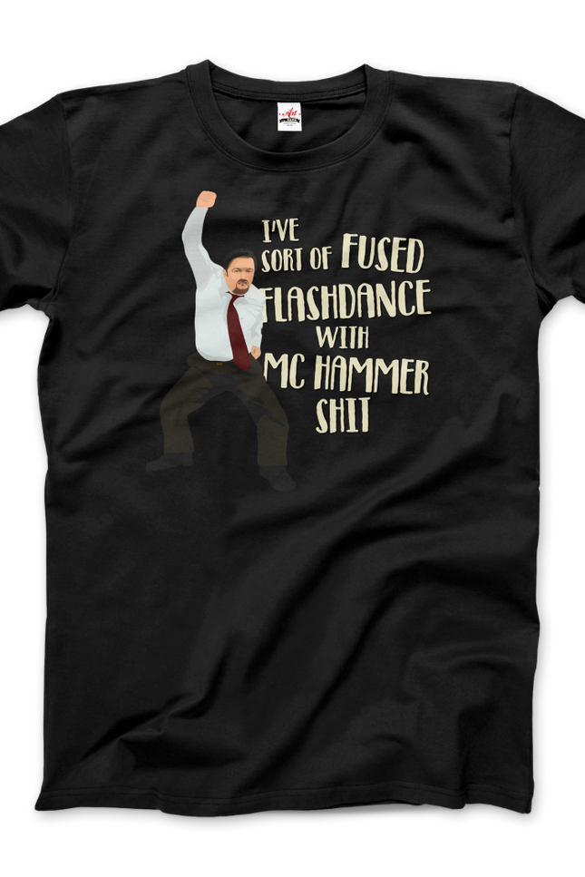 David Brent Classic Dance, From The Office Uk T-Shirt-Art-O-Rama Shop-Women (Fitted)-White-L-Urbanheer