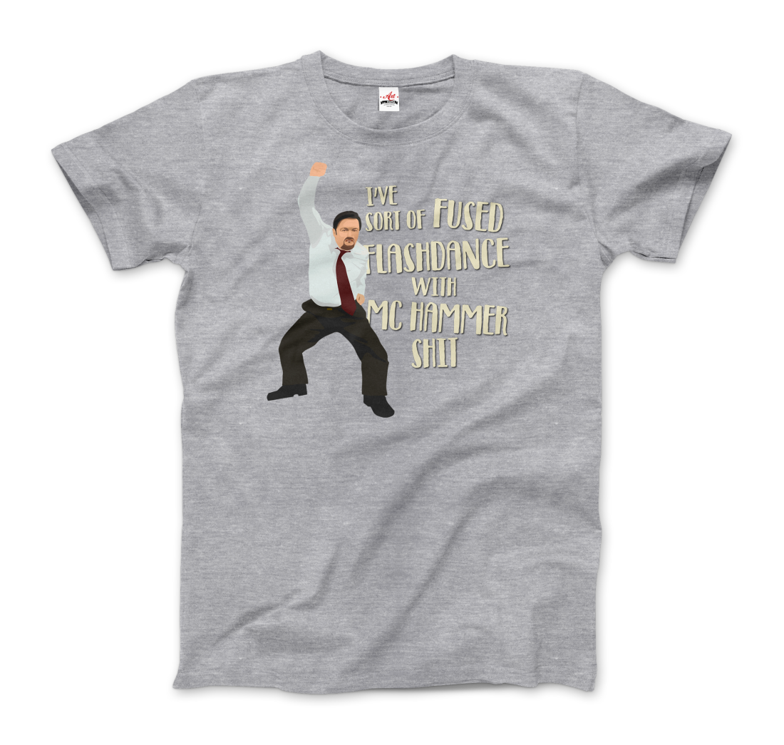 David Brent Classic Dance, From The Office Uk T-Shirt-Art-O-Rama Shop-Men (Unisex)-Charcoal-S-Urbanheer