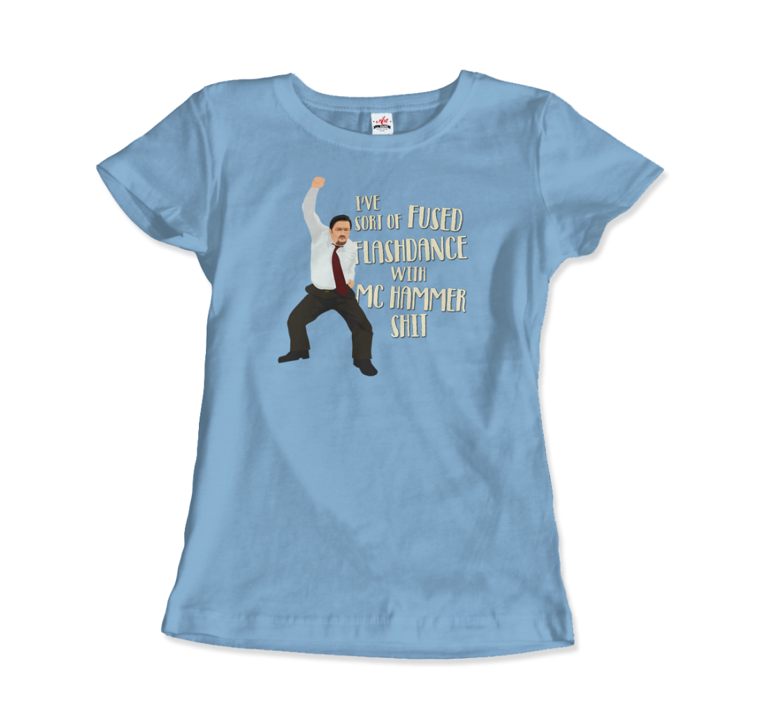 David Brent Classic Dance, From The Office Uk T-Shirt-Art-O-Rama Shop-Women (Fitted)-Black-S-Urbanheer