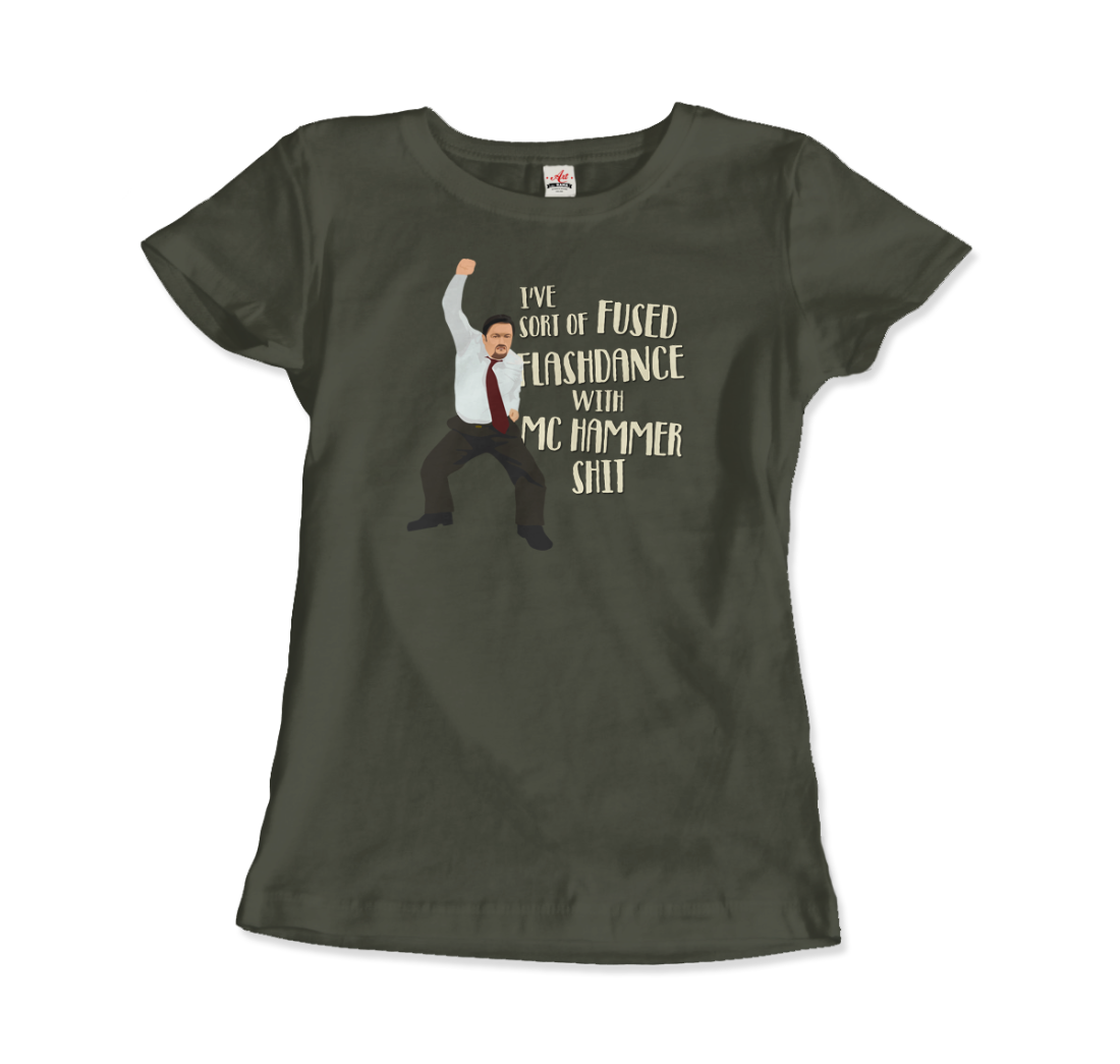 David Brent Classic Dance, From The Office Uk T-Shirt-Art-O-Rama Shop-Men (Unisex)-Charcoal-S-Urbanheer