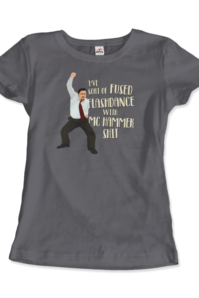 David Brent Classic Dance, From The Office Uk T-Shirt-Art-O-Rama Shop-Women (Fitted)-Heather Grey-S-Urbanheer
