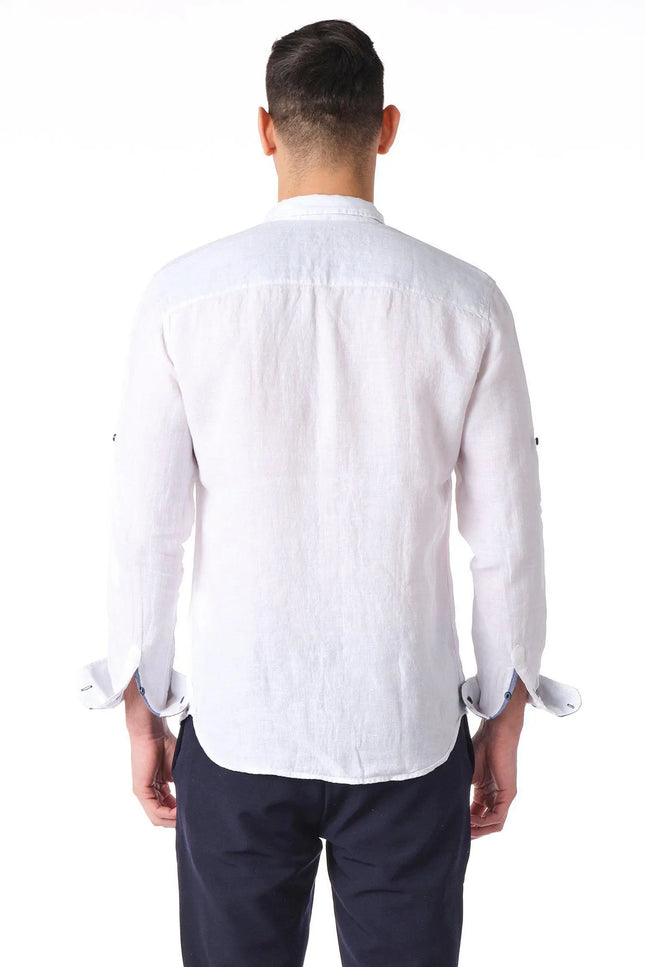 Tofino Casual Linen Shirt - White-Ron Tomson-Urbanheer