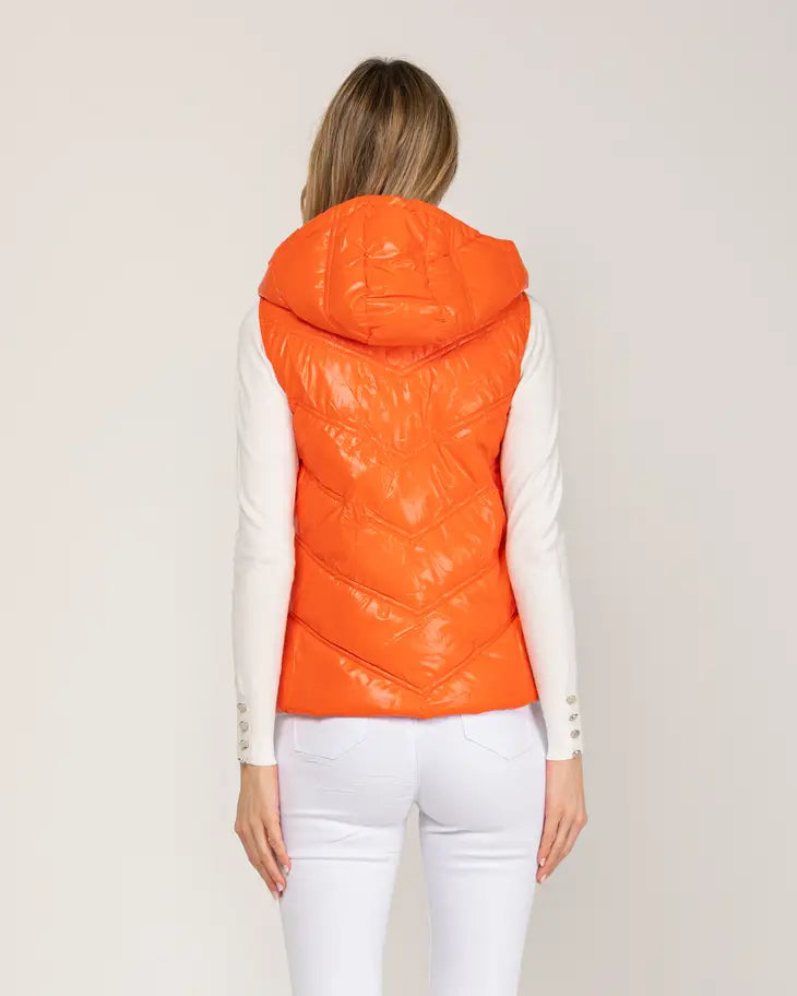 Metallic Orange Padded Vest-Tantra-S-Orange-Urbanheer