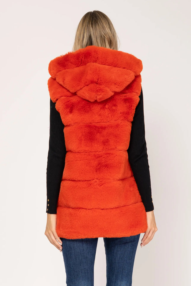 New Fur Vest Coat - Orange-Tantra-Urbanheer