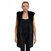 Faux Fur Hooded Gilet-Rose Eleusis-UK 10/EU 38/US 6-Black-Urbanheer