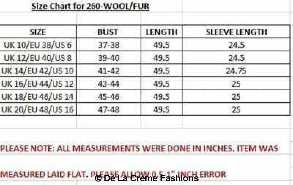 De La Creme - Womens Faux Fur Large Lapel Mid Length Coat-Rose Eleusis-UK 10/EU 38/US 6-Black-Urbanheer