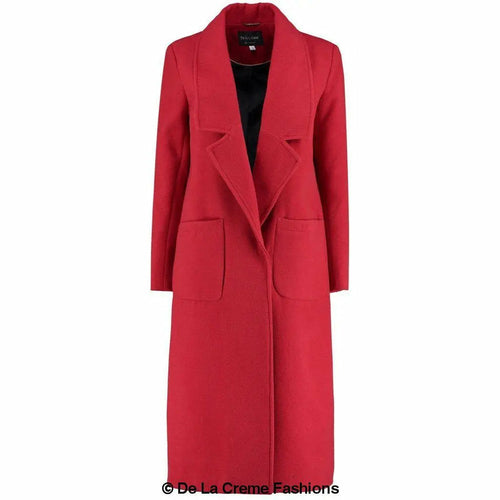 De La Creme - Womens Faux Wool Wrap Coat-Rose Eleusis-UK 10/EU 38/US 6-Red-Urbanheer