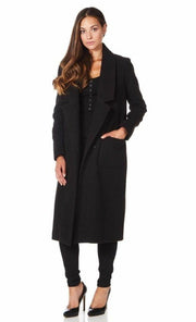 De La Creme - Womens Faux Wool Wrap Coat-Rose Eleusis-UK 10/EU 38/US 6-Black-Urbanheer