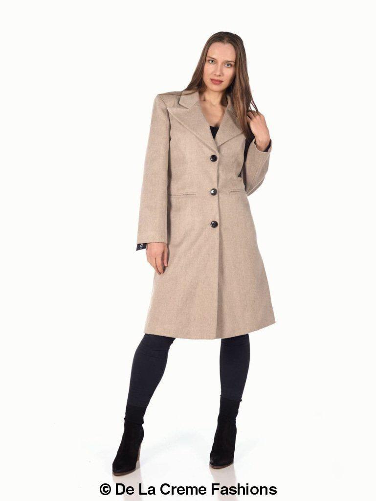 De La Creme - Women'S Mohair Blend Longline Winter Coat-Rose Eleusis-UK 10/EU 38/US 6-Camel-Urbanheer