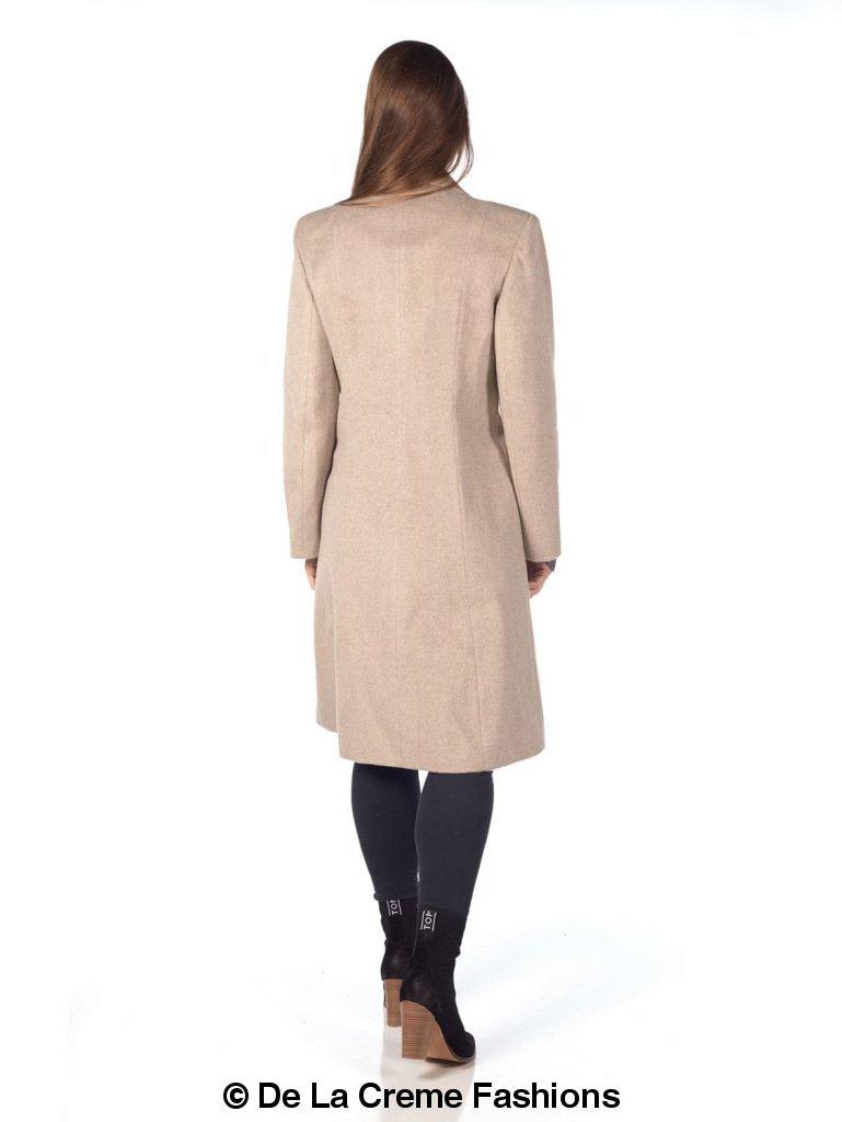 De La Creme - Women'S Mohair Blend Longline Winter Coat-Rose Eleusis-UK 10/EU 38/US 6-Camel-Urbanheer