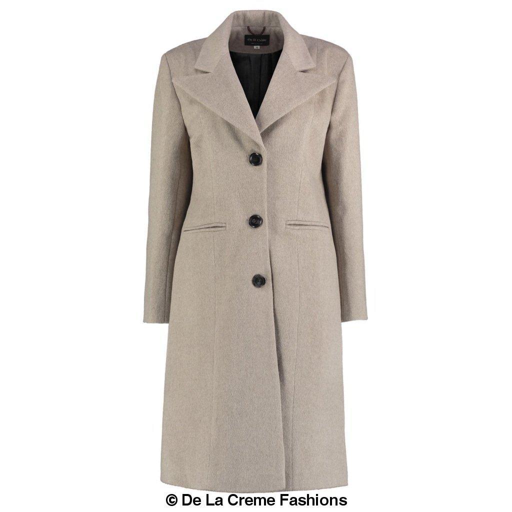 De La Creme - Women'S Mohair Blend Longline Winter Coat-Rose Eleusis-UK 10/EU 38/US 6-Camel-Urbanheer
