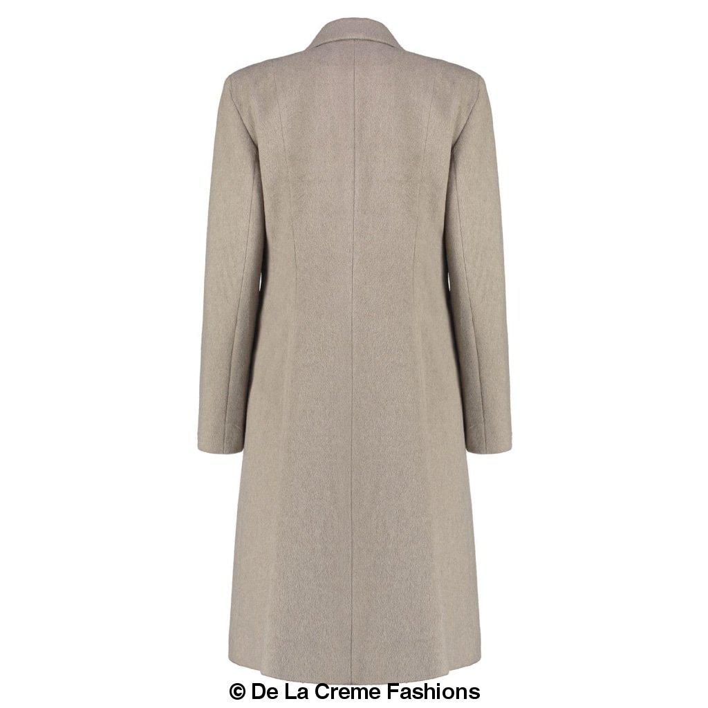 De La Creme - Women'S Mohair Blend Longline Winter Coat-Rose Eleusis-UK 10/EU 38/US 6-Camel-Urbanheer