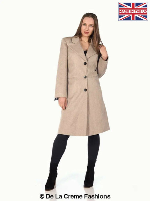 De La Creme - Women'S Mohair Blend Longline Winter Coat-Rose Eleusis-UK 10/EU 38/US 6-Silver-Urbanheer