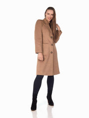 De La Creme - Women'S Mohair Blend Longline Winter Coat-Rose Eleusis-UK 10/EU 38/US 6-Camel-Urbanheer